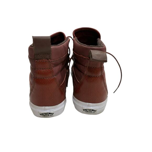 Vans Unisex Size 8M/9.5W Burgundy Leather Hi-Cut Vintage Lace Up Skate Shoes - Picture 5 of 11